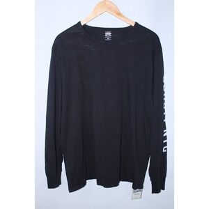 NWT Schott NYC Men's XL Black Long Sleeve Round Neck T-Shirt
